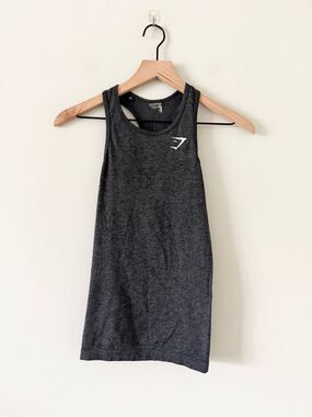 Gymshark Women's Charcoal Racer Back Performance Tank Size XS